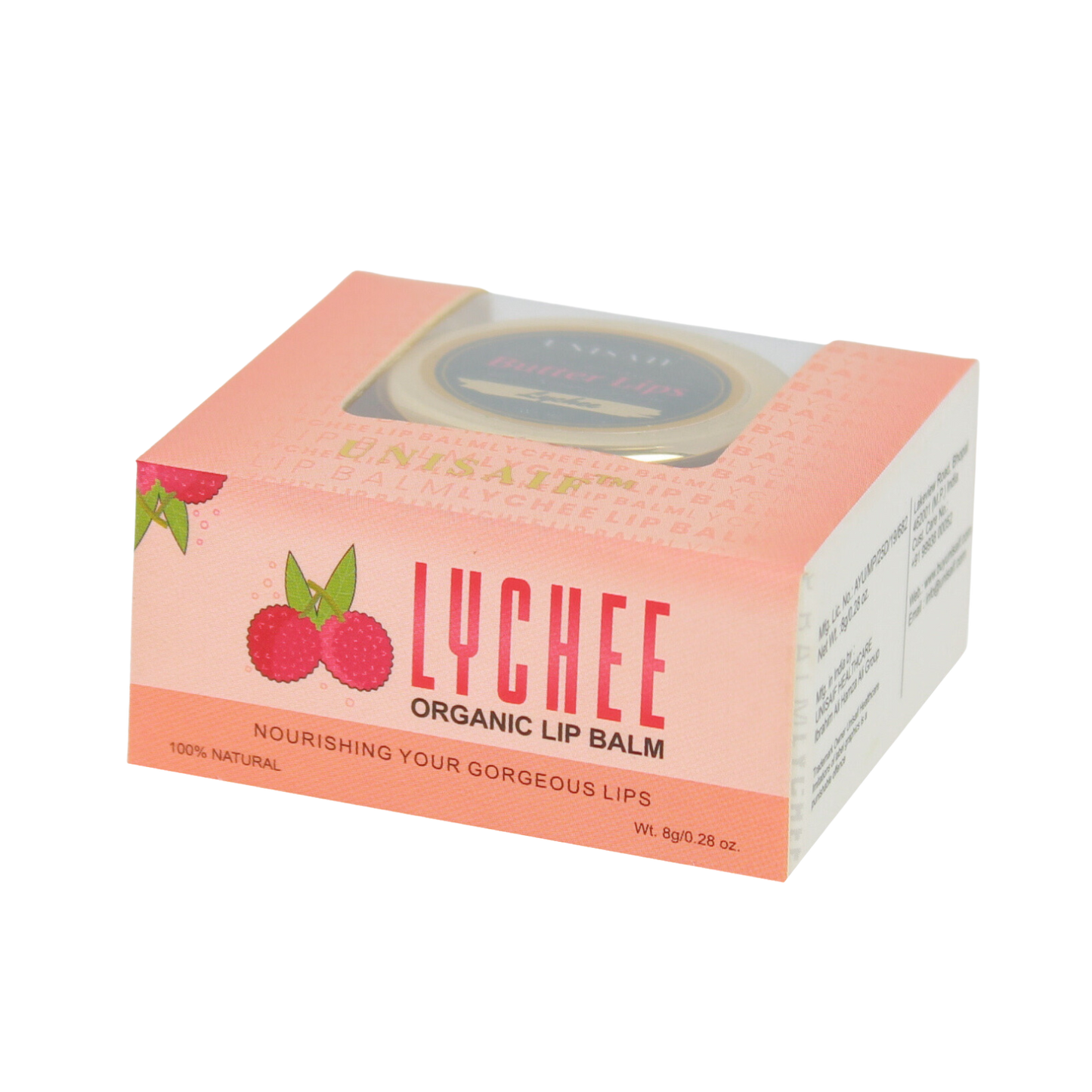 Lychee Organic Lip Balm 8g | 100% Natural & Mineral Oil Free