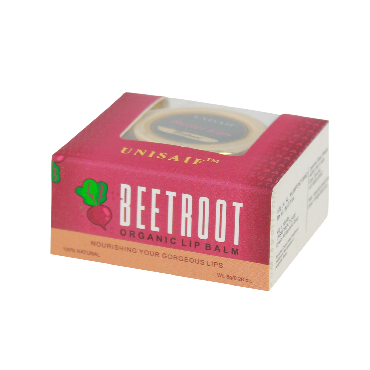 Beetroot Lip Balm 8g | 100% Natural & Mineral Oil Free