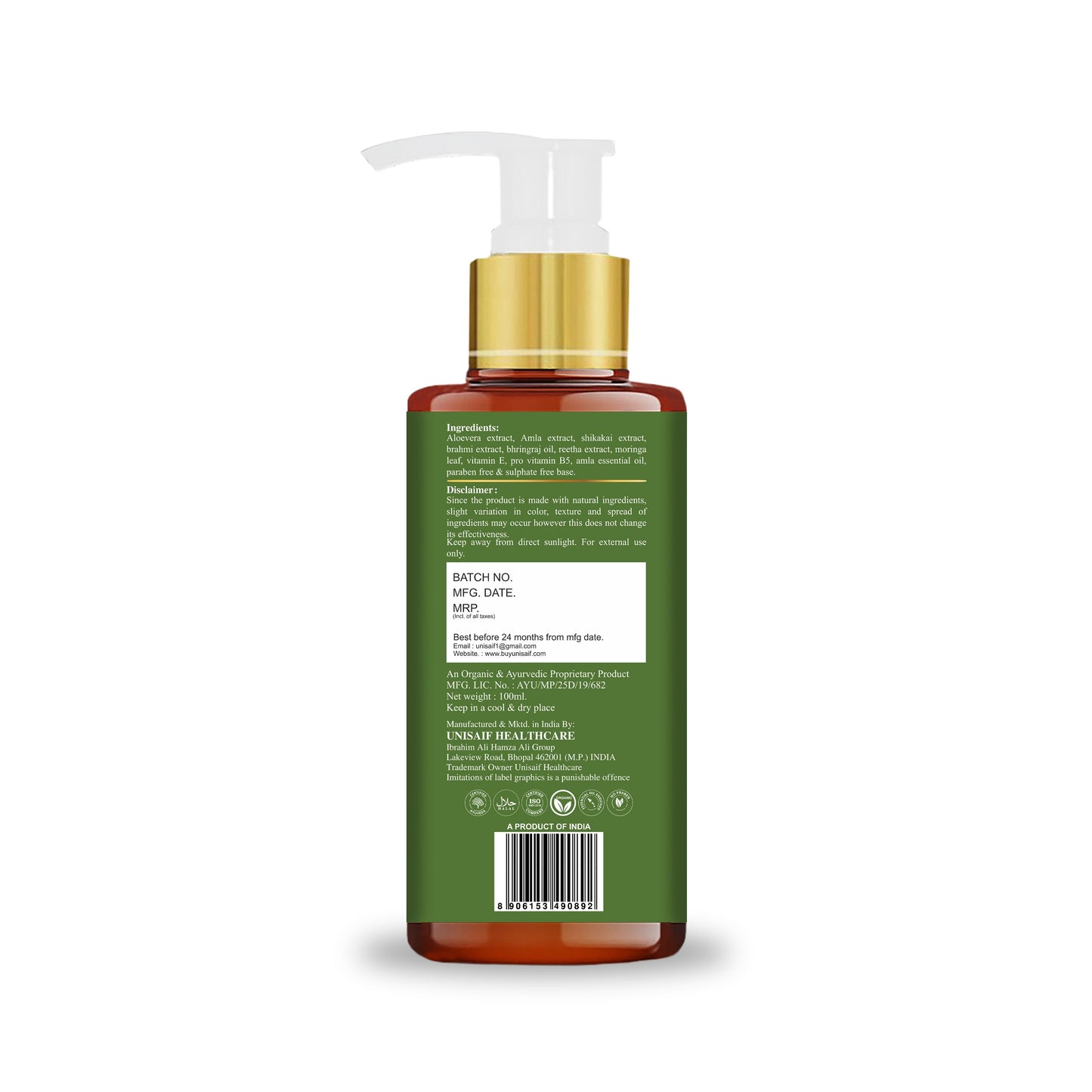 Amla Shikakai Conditioner 100ml | Hairfall & Dandruff | Sulphate, Paraben & Silicon Free