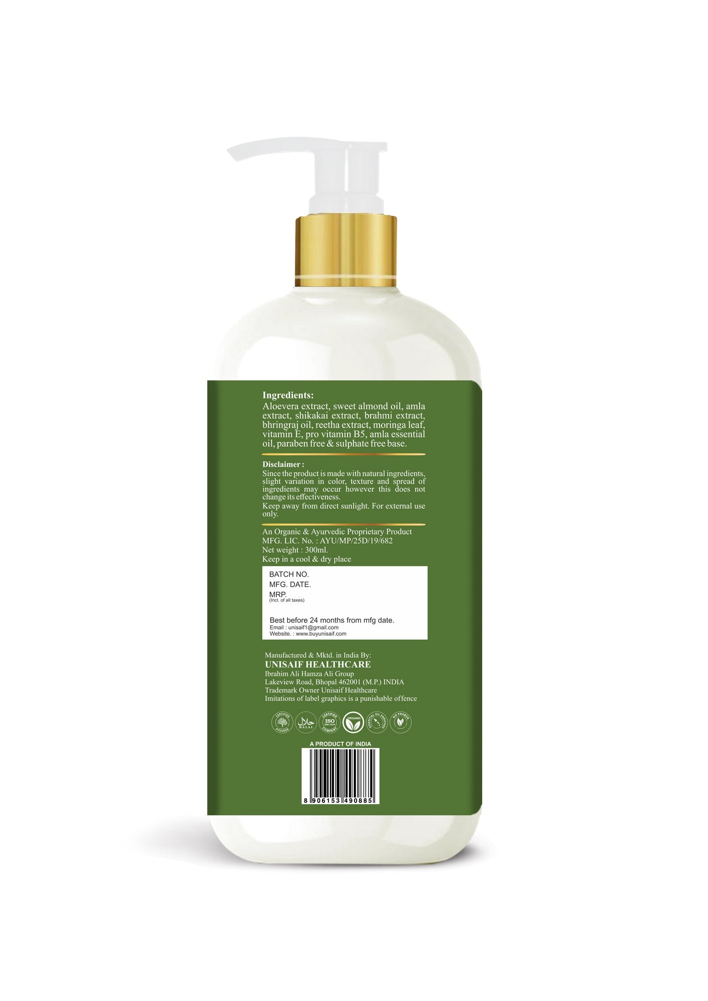 Amla Shikakai Organic Shampoo 300ml | Hair Growth & Shine