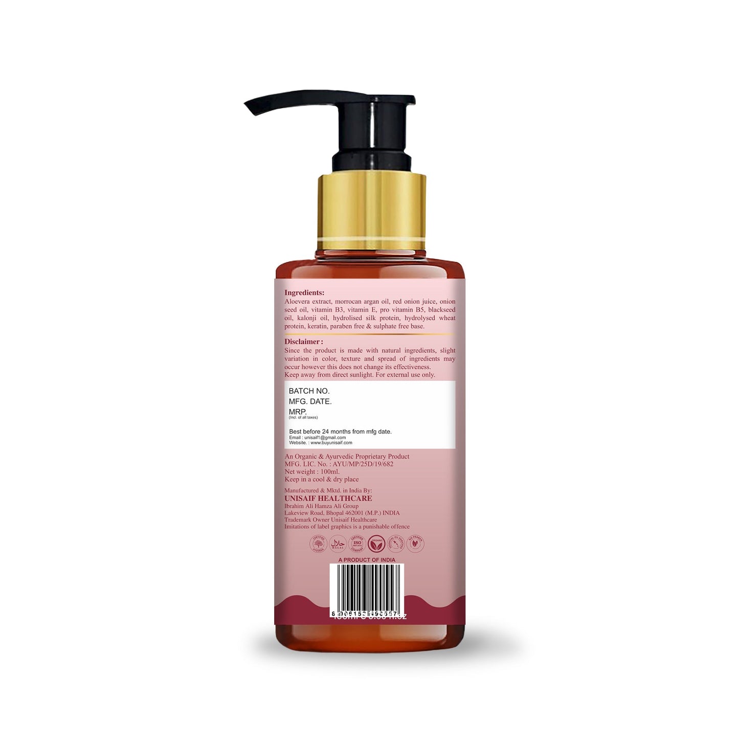 Argan Onion Conditioner 100ml | Hair Growth & Volume | Sulphate, Paraben & Silicon Free