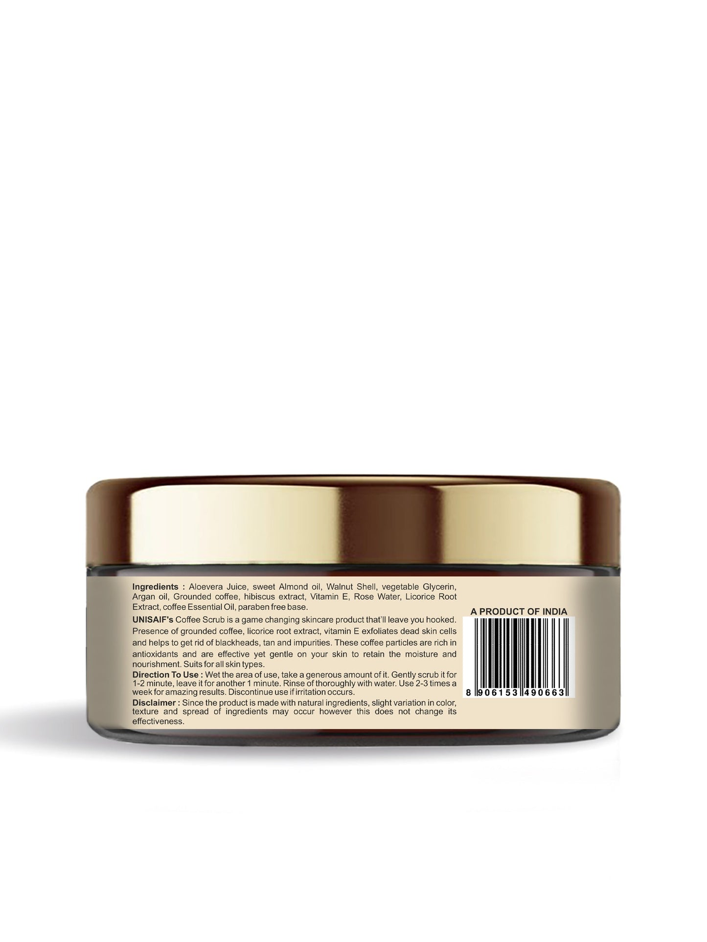 Coffee Organic Scrub 50g | Rose Oil | Hydrate