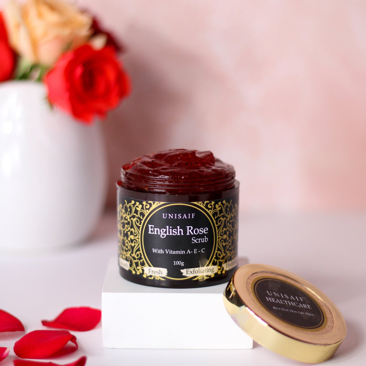 English Rose Scrub 100g | Vitamin A & E | Exfoliating & Hydrating