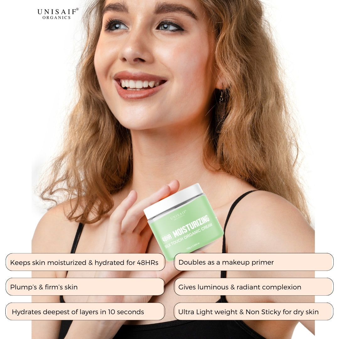 48HR Moisturizing Organic Cream 100g | Silk Touch for Dry Skin