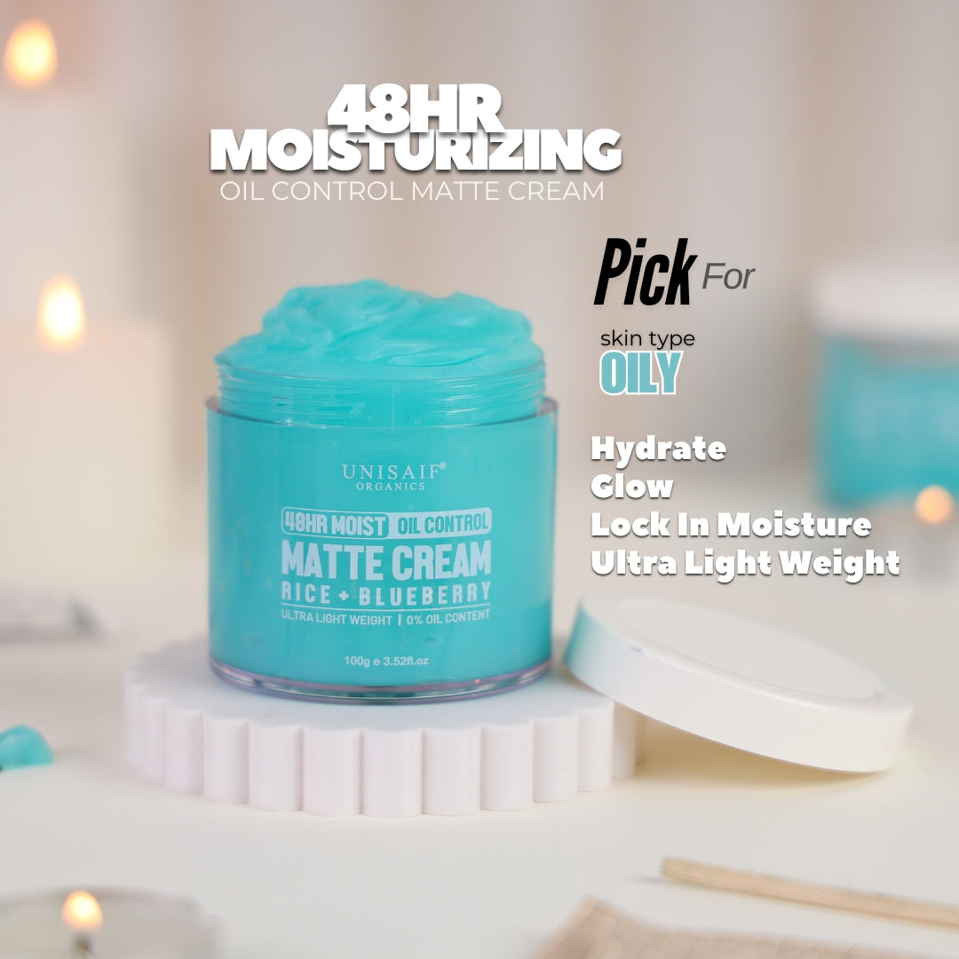 48HR Oil Control Matte Cream 100g | Rice & Blueberry