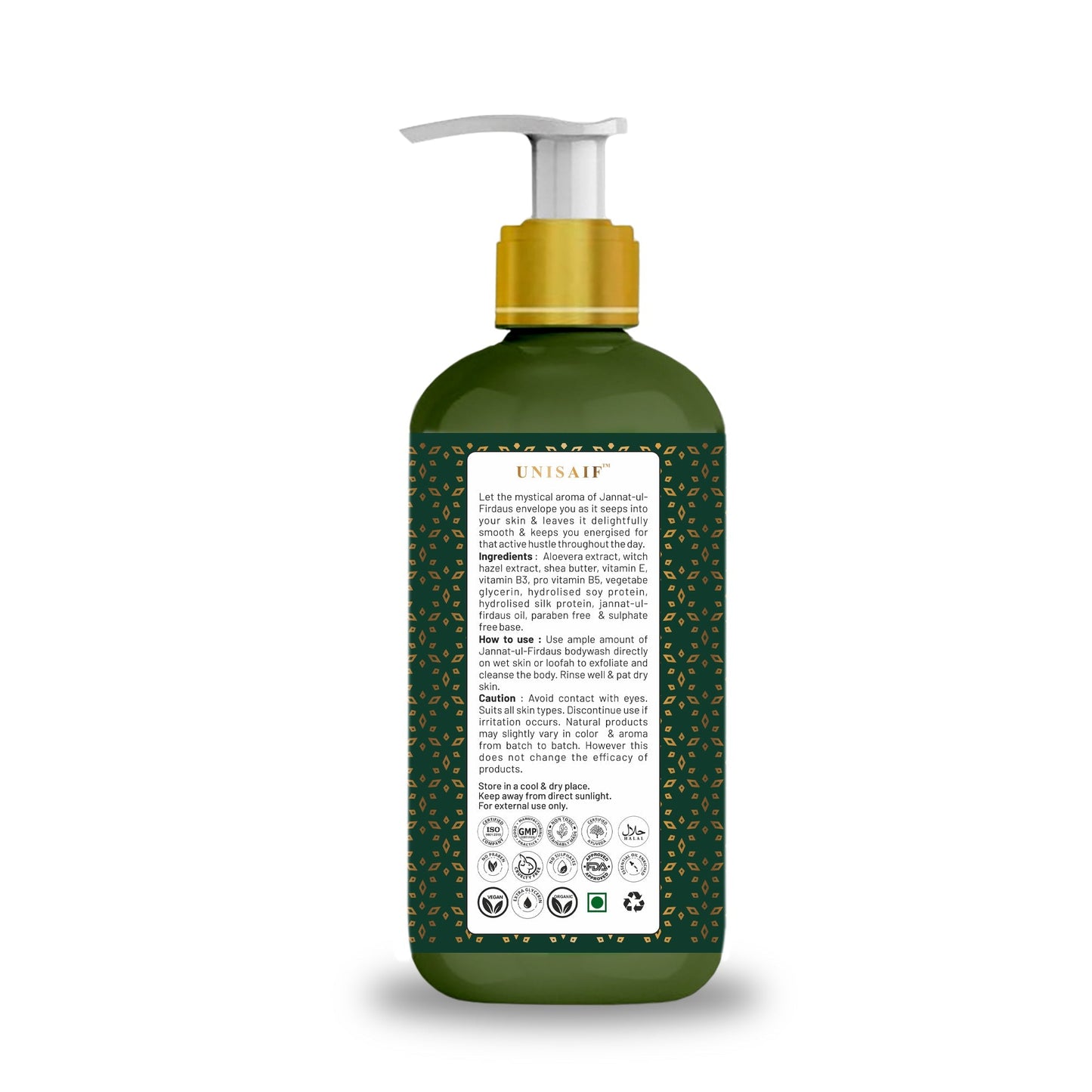 Jannat-ul-Firdaus Organic Body Wash 300ml | Sulphate & Paraben Free