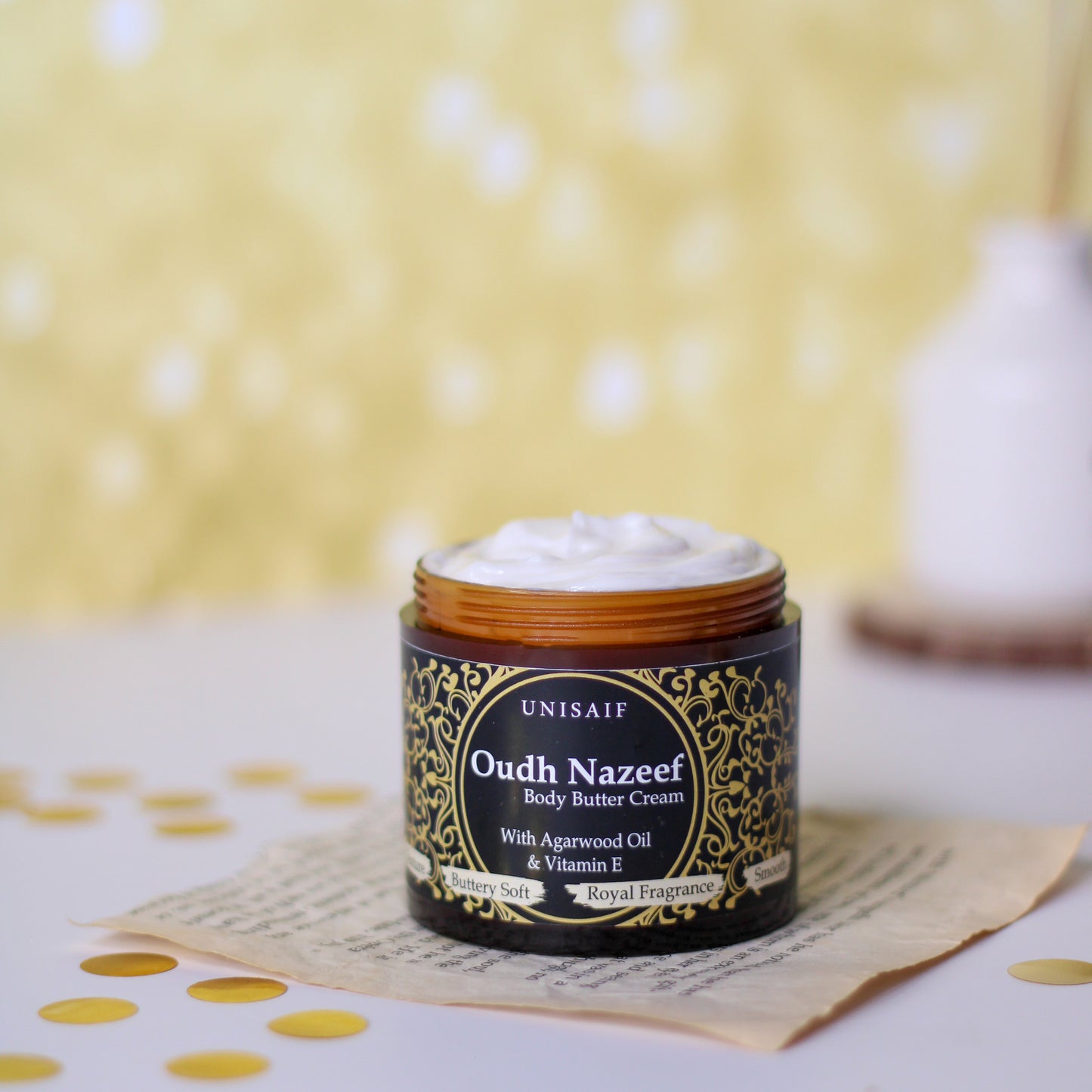 Oud Nazeef Face & Body Butter Organic Cream (100g) Pro Formula with Jojoba & Argan Oil