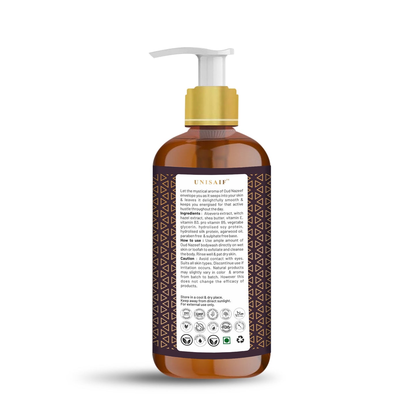 Oud Nazeef Body Wash 300ml | Sulphate & Paraben Free | Nourishing