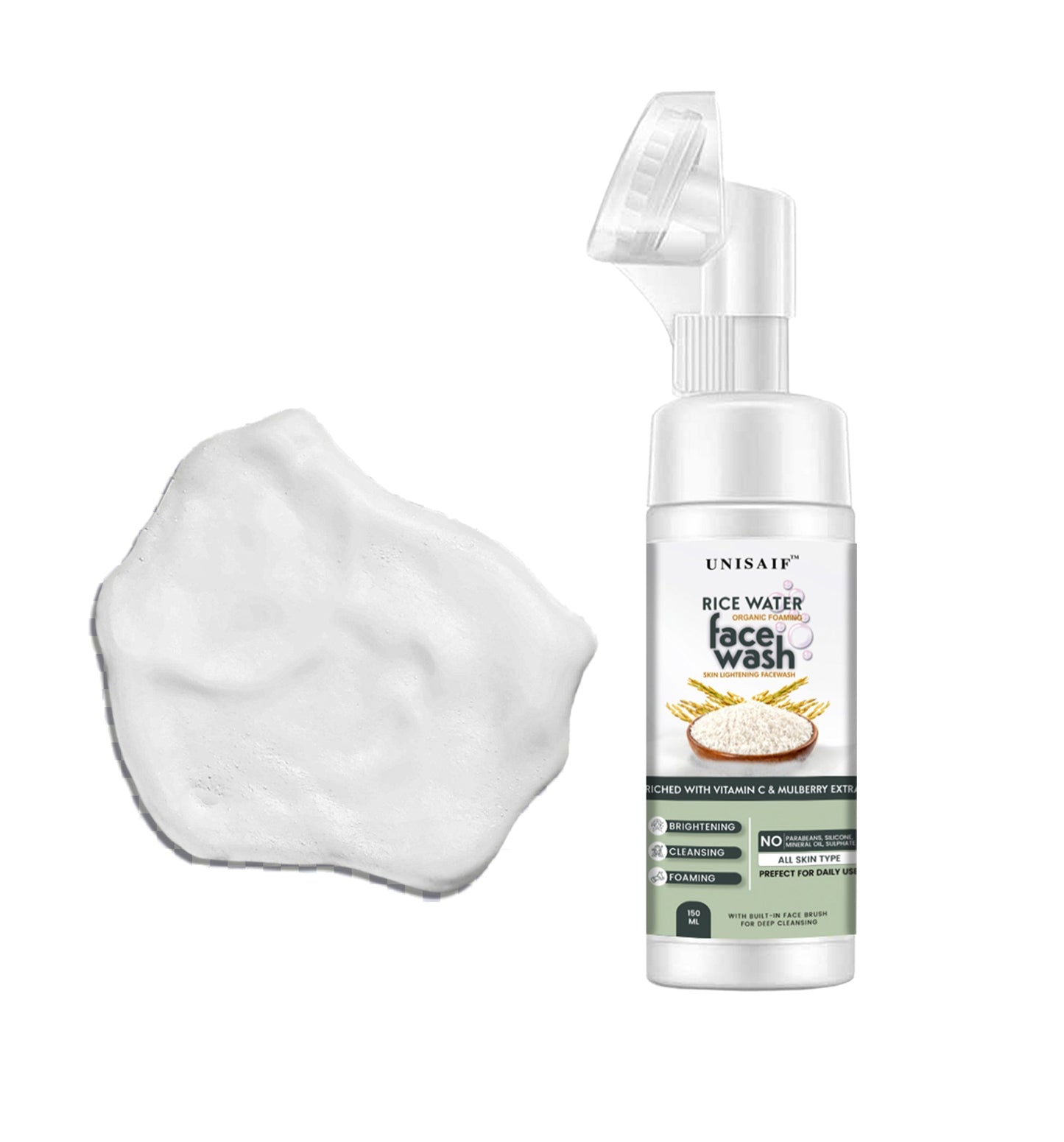 Rice Water Foaming Facewash 150ml | Vitamin C & Mulberry | Brightening & Cleansing