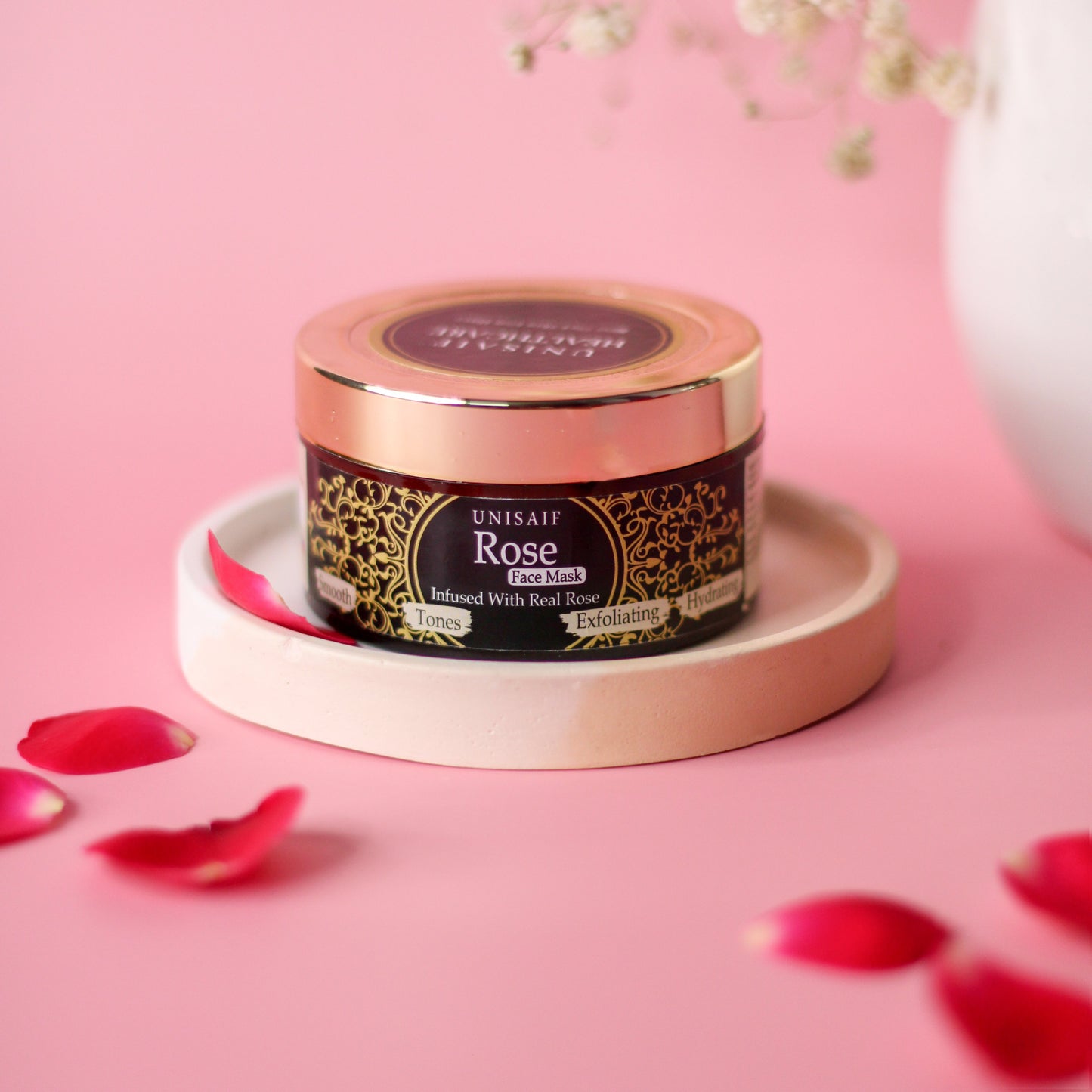 Rose Organic Face Mask 50g | Multani Mitti & Rose | Hydration & Toning