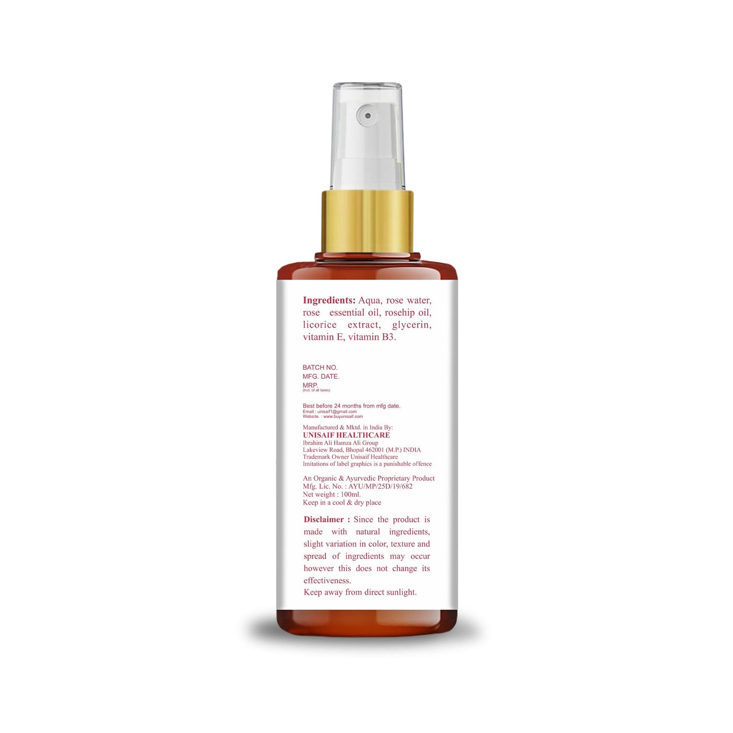 Rose Toner 100ml | Pore Cleanse & Makeup Removal