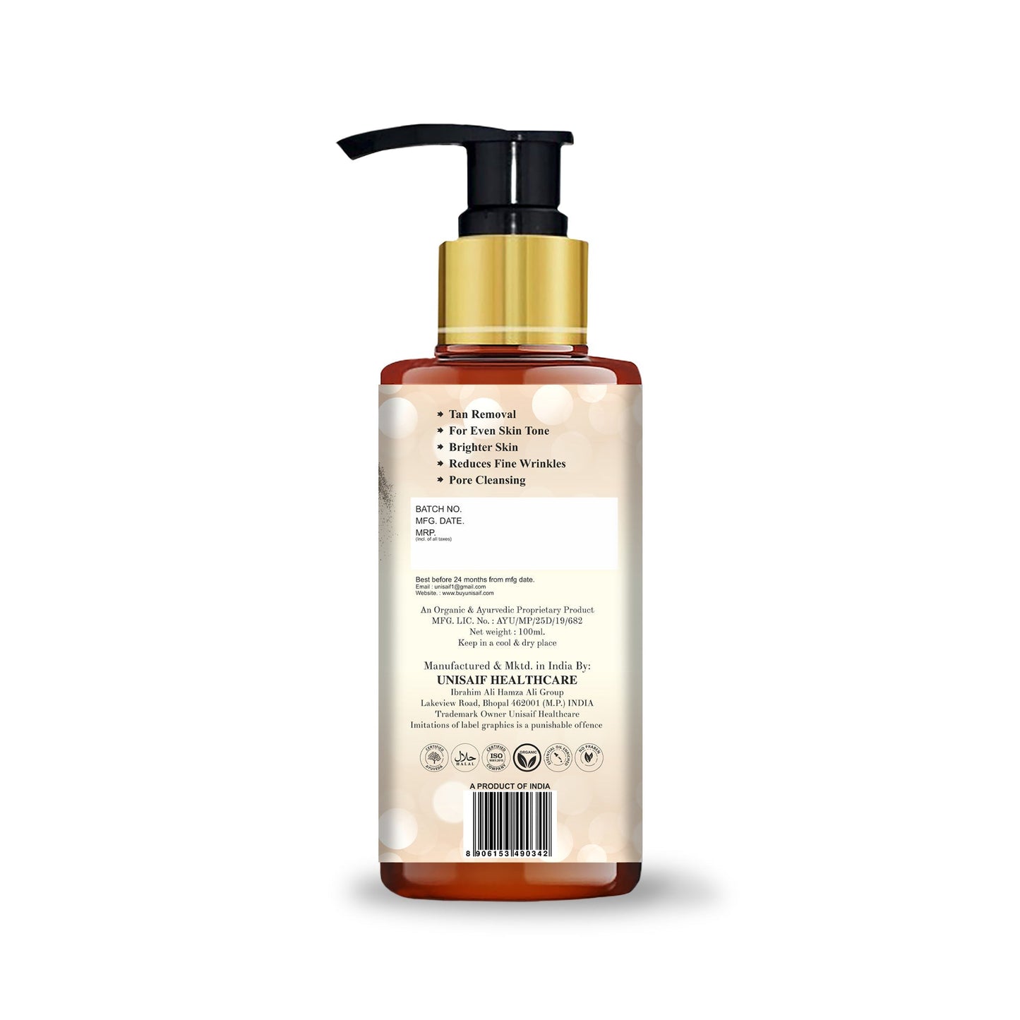 Truffle Vitamin C Facewash 100ml | 24K Gold | Tan Removal & Brightening