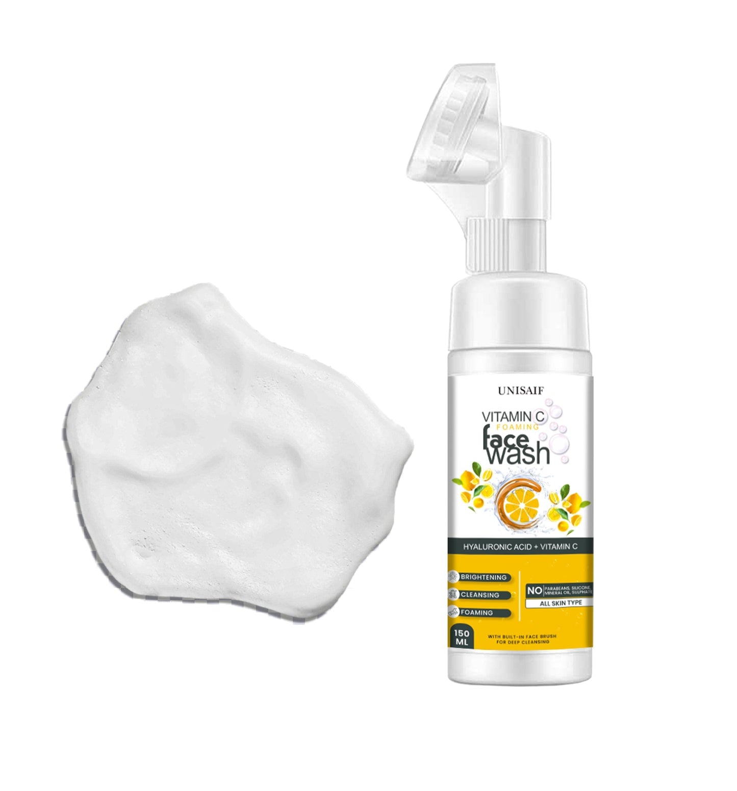Vitamin C Foaming Facewash 150ml | Hyaluronic Acid | Brightening & Hydrating