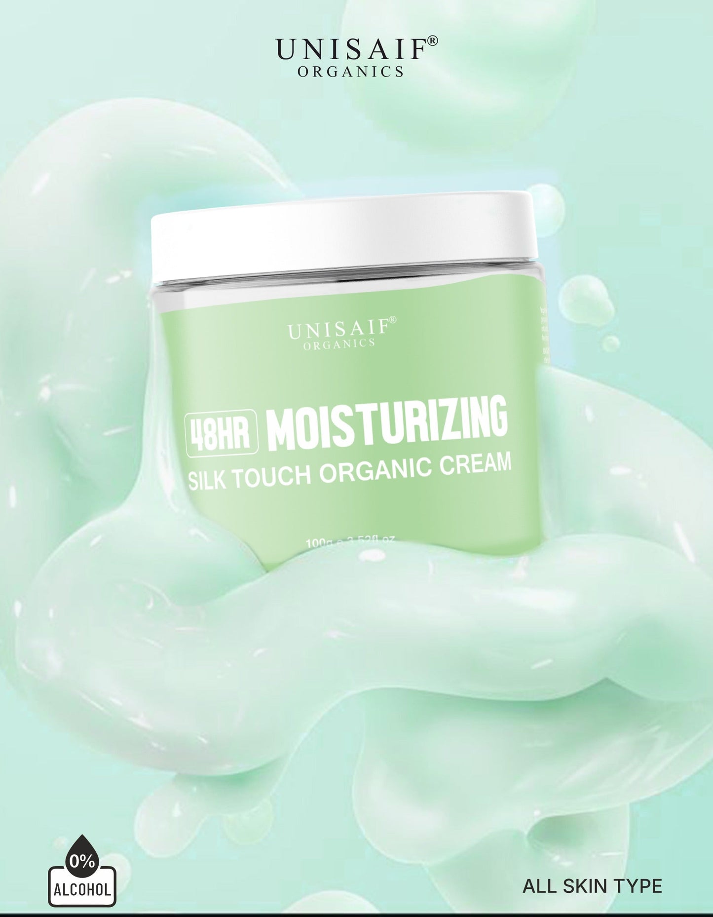 48HR Moisturizing Organic Cream 100g | Silk Touch for Dry Skin