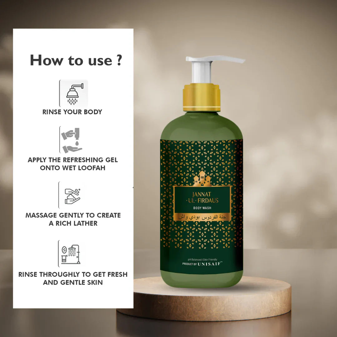 Jannat-ul-Firdaus Organic Body Wash 300ml | Sulphate & Paraben Free