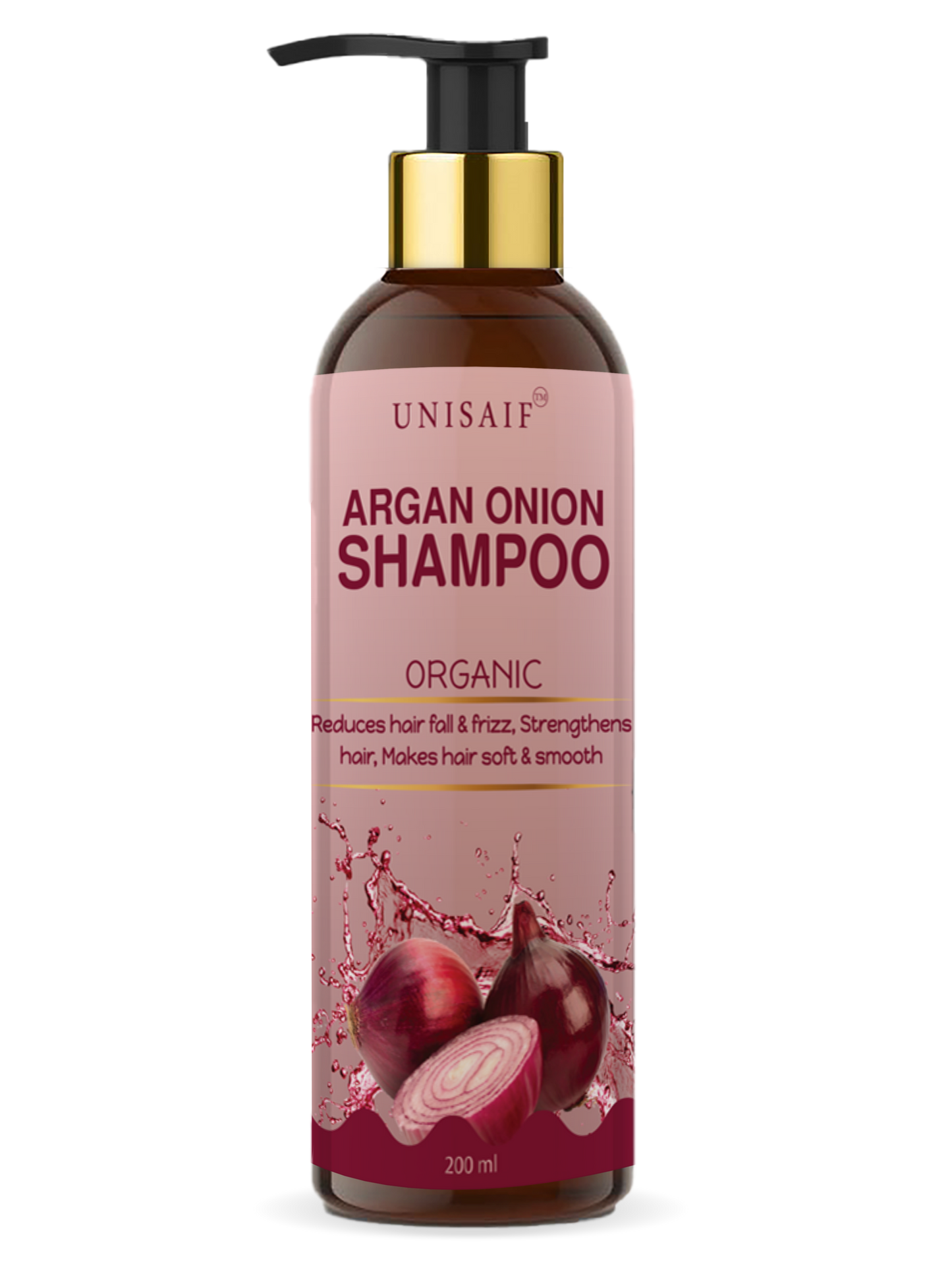 Argan Onion Organic Shampoo (200ml) For Extreme Hair Fall & Dandruff | Reduces Hair loss| Improves Shine| NO SULPHATE | NO PARABEN