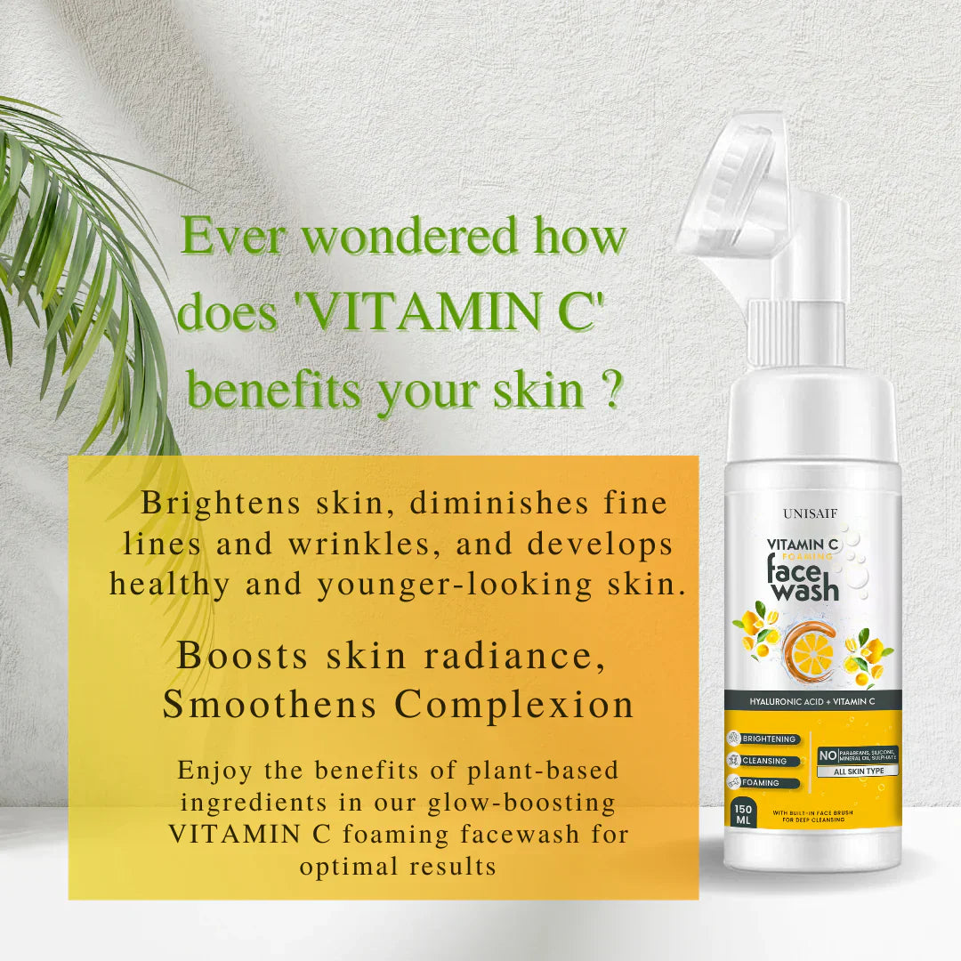 Vitamin C Foaming Facewash 150ml | Hyaluronic Acid | Brightening & Hydrating
