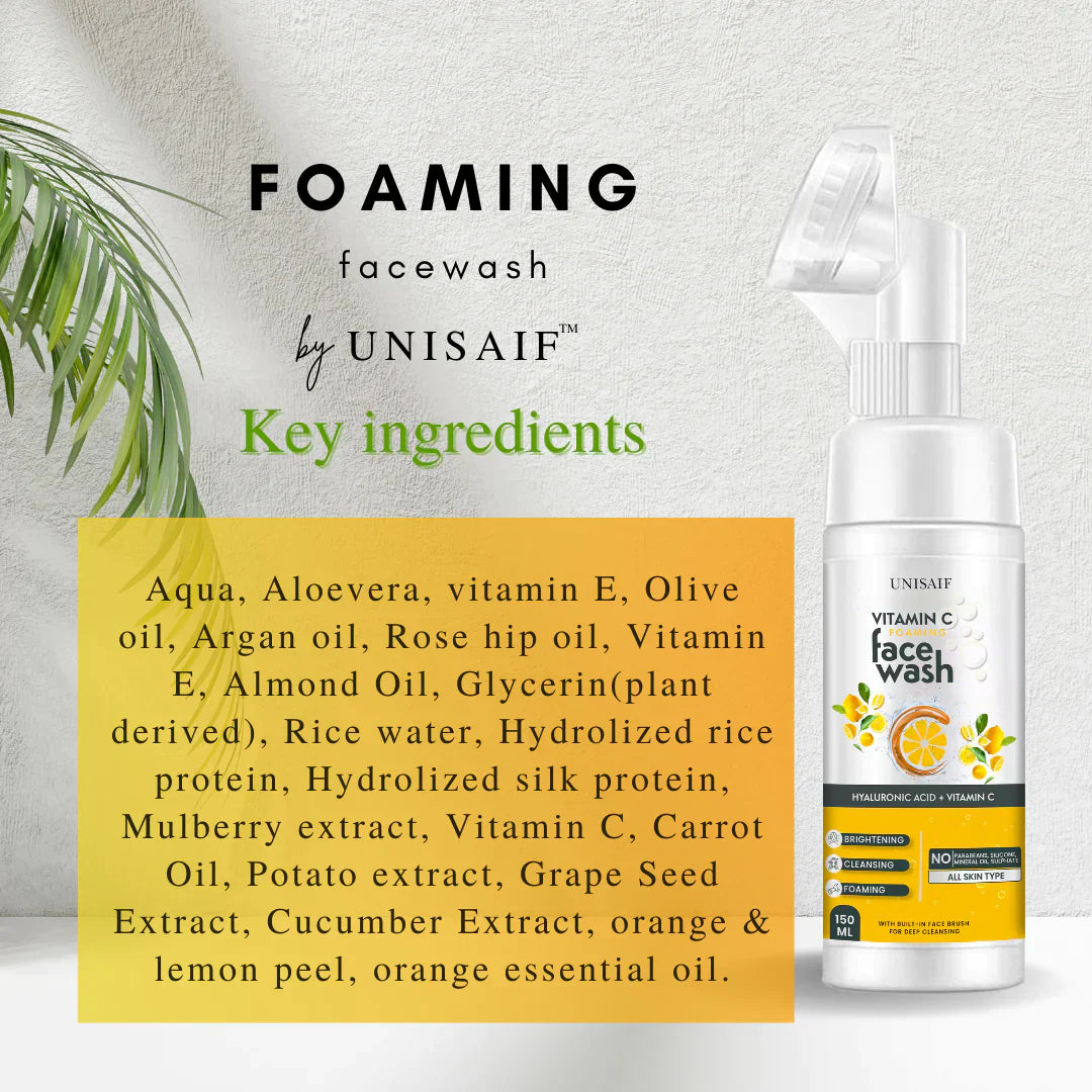 Vitamin C Foaming Facewash 150ml | Hyaluronic Acid | Brightening & Hydrating